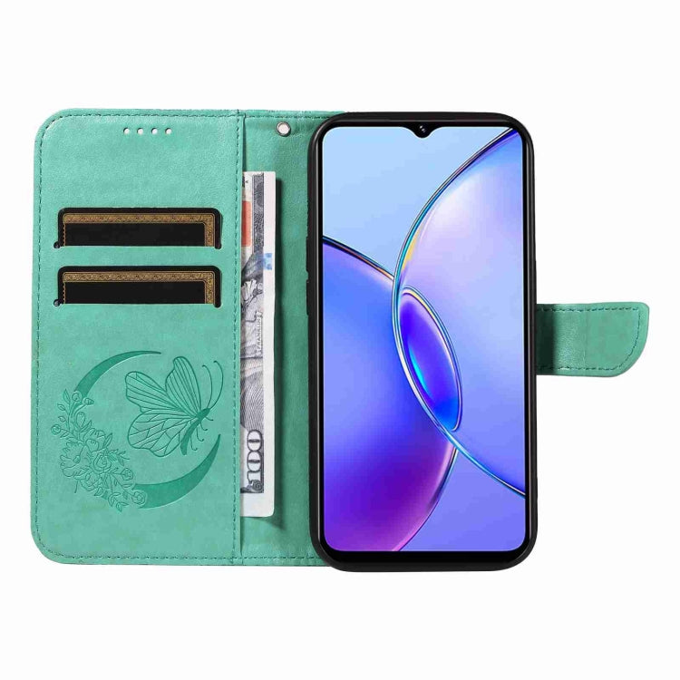 For vivo Y17s 4G Swallowtail Butterfly Embossed Leather Phone Case