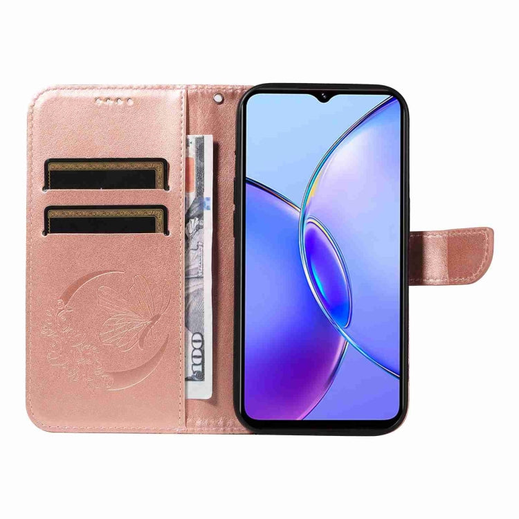 For vivo Y17s 4G Swallowtail Butterfly Embossed Leather Phone Case