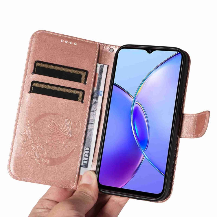 For vivo Y17s 4G Swallowtail Butterfly Embossed Leather Phone Case