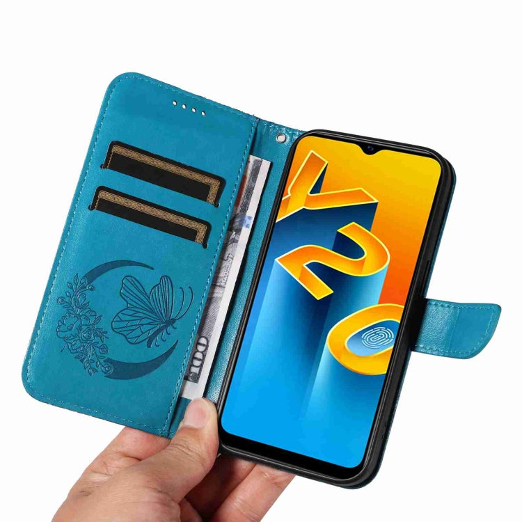 For vivo Y20 / Y20s / Y20A / Y20i / Y20G Swallowtail Butterfly Embossed Leather Phone Case