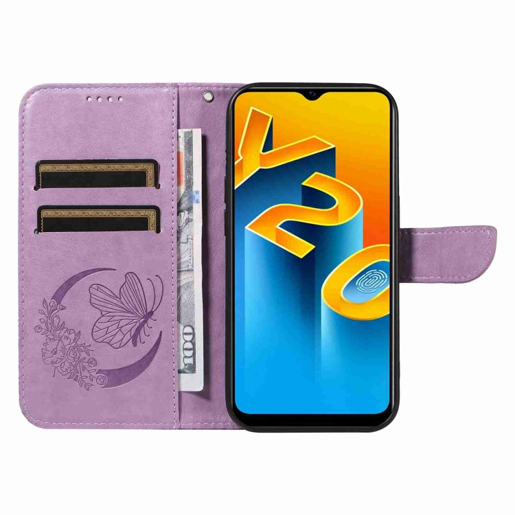 For vivo Y20 / Y20s / Y20A / Y20i / Y20G Swallowtail Butterfly Embossed Leather Phone Case