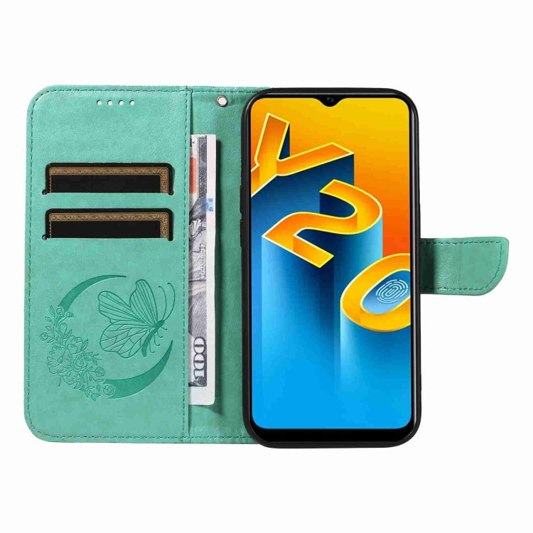 For vivo Y20 / Y20s / Y20A / Y20i / Y20G Swallowtail Butterfly Embossed Leather Phone Case