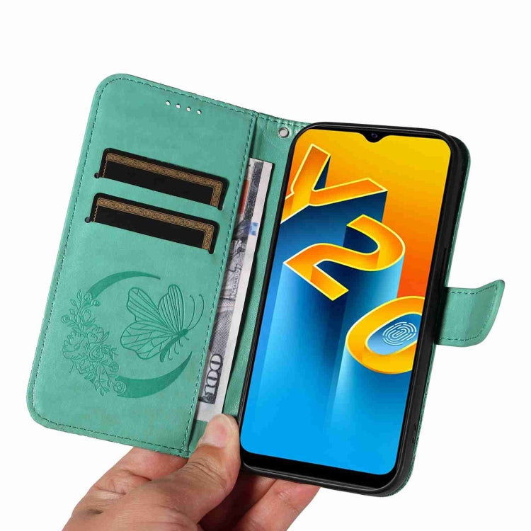 For vivo Y20 / Y20s / Y20A / Y20i / Y20G Swallowtail Butterfly Embossed Leather Phone Case