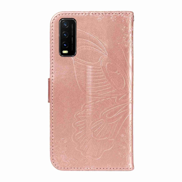 For vivo Y20 / Y20s / Y20A / Y20i / Y20G Swallowtail Butterfly Embossed Leather Phone Case