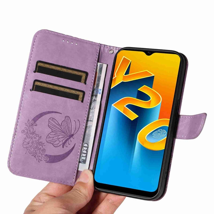 For vivo Y20s G / Y11s / Y12a / Y12s Swallowtail Butterfly Embossed Leather Phone Case