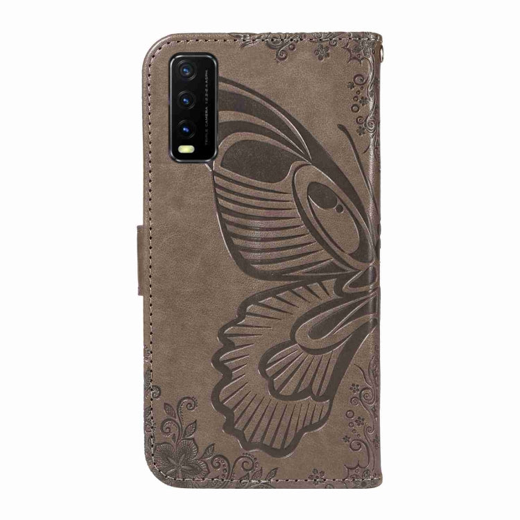 For vivo Y20s G / Y11s / Y12a / Y12s Swallowtail Butterfly Embossed Leather Phone Case