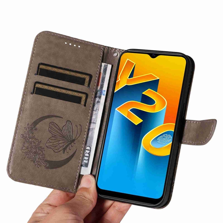 For vivo Y20s G / Y11s / Y12a / Y12s Swallowtail Butterfly Embossed Leather Phone Case
