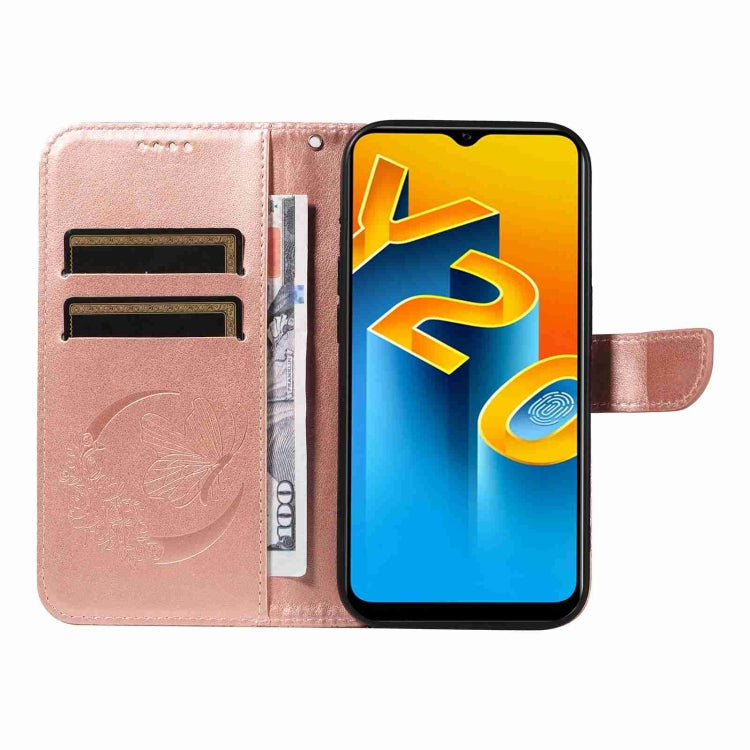 For vivo Y20s G / Y11s / Y12a / Y12s Swallowtail Butterfly Embossed Leather Phone Case