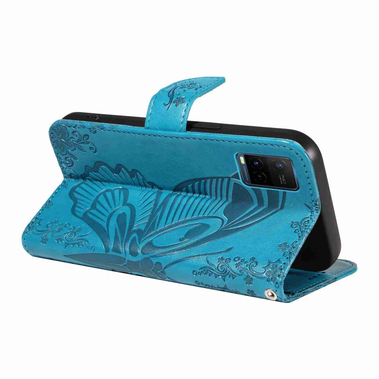 For vivo Y21 / Y21s / Y33s Swallowtail Butterfly Embossed Leather Phone Case