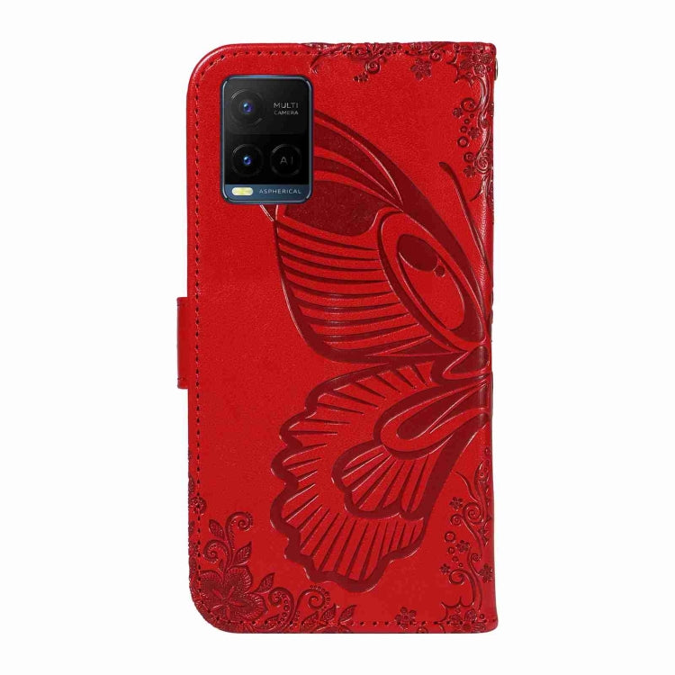 For vivo Y21 / Y21s / Y33s Swallowtail Butterfly Embossed Leather Phone Case