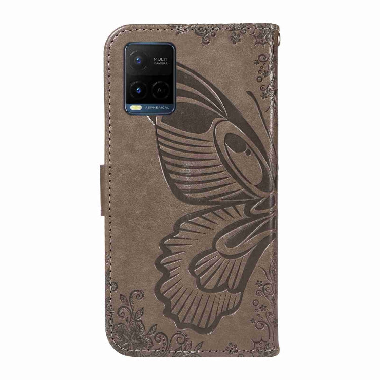 For vivo Y21 / Y21s / Y33s Swallowtail Butterfly Embossed Leather Phone Case