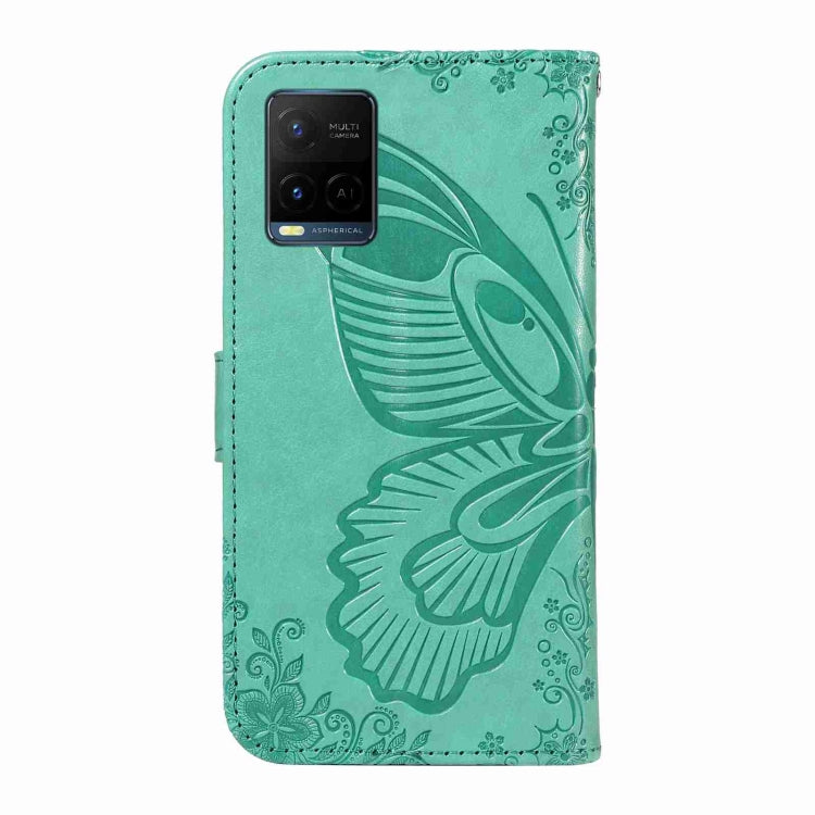 For vivo Y21 / Y21s / Y33s Swallowtail Butterfly Embossed Leather Phone Case
