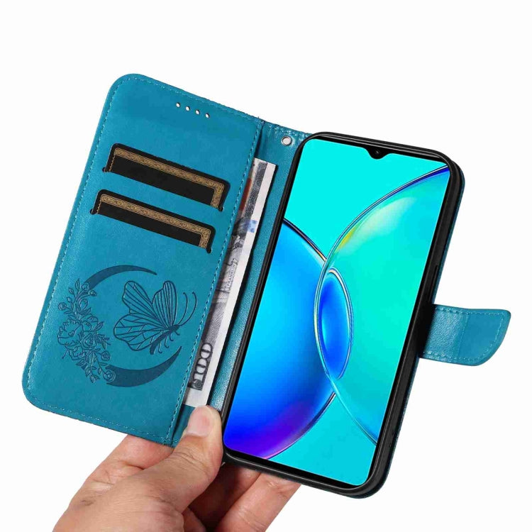 For vivo Y27 Swallowtail Butterfly Embossed Leather Phone Case