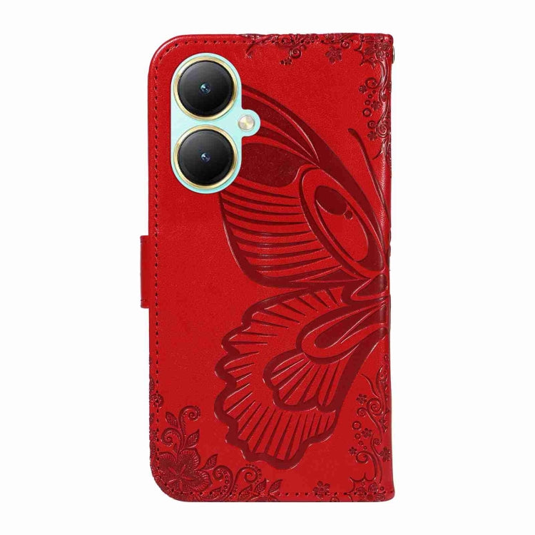 For vivo Y27 Swallowtail Butterfly Embossed Leather Phone Case