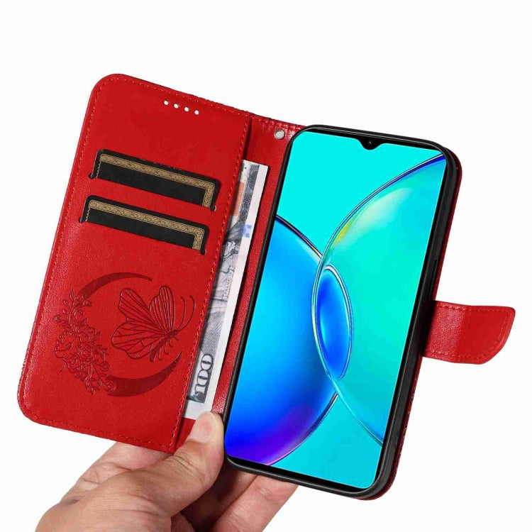 For vivo Y27 Swallowtail Butterfly Embossed Leather Phone Case