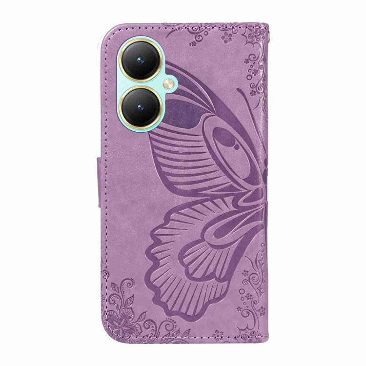 For vivo Y27 Swallowtail Butterfly Embossed Leather Phone Case