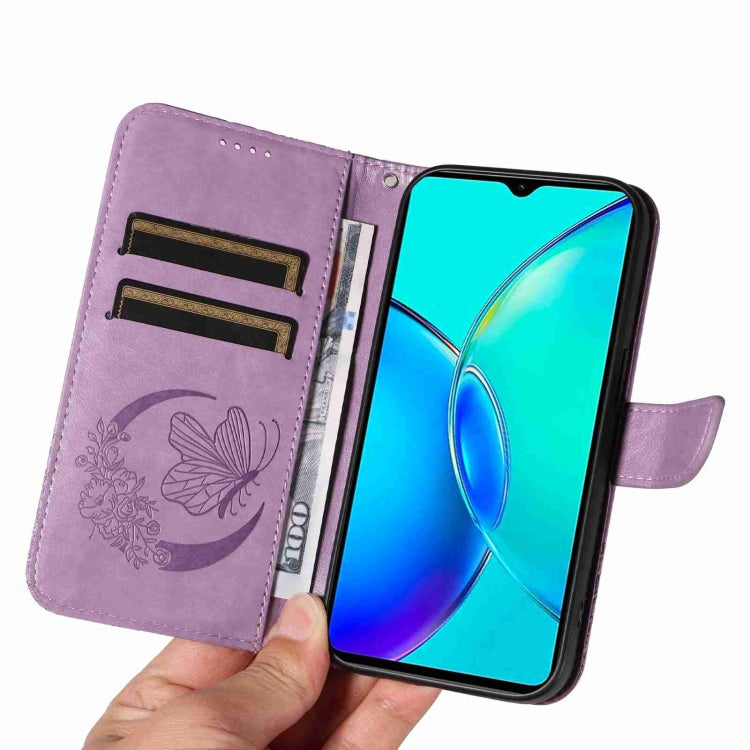 For vivo Y27 Swallowtail Butterfly Embossed Leather Phone Case