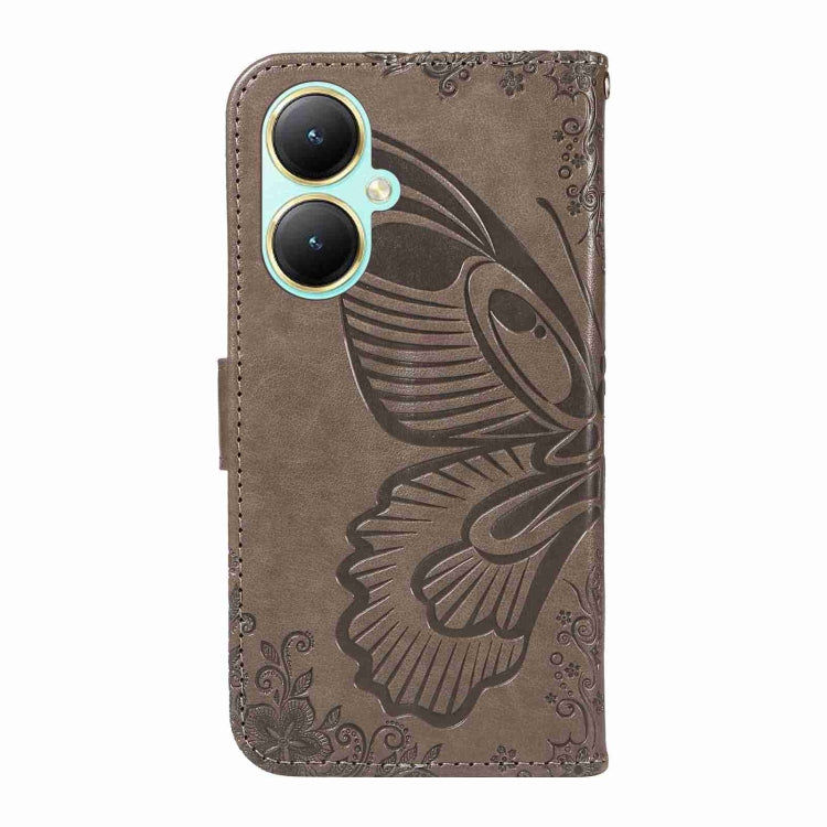 For vivo Y27 Swallowtail Butterfly Embossed Leather Phone Case