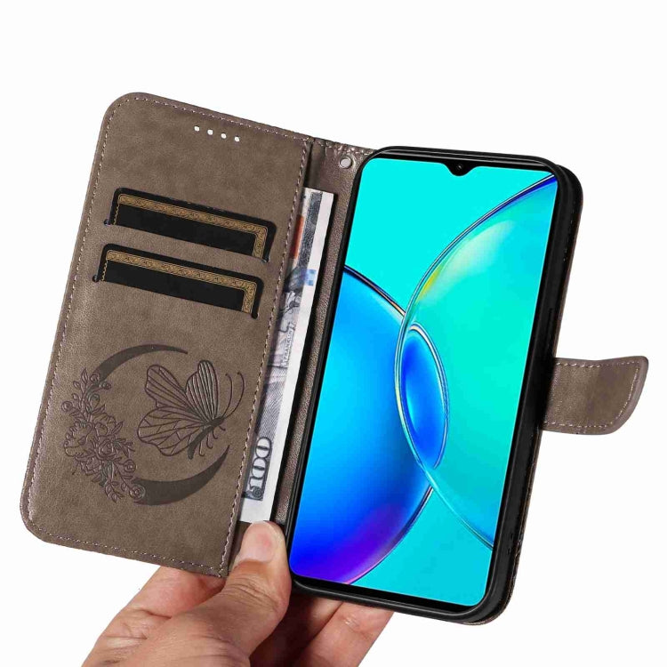 For vivo Y27 Swallowtail Butterfly Embossed Leather Phone Case