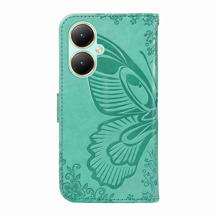 For vivo Y27 Swallowtail Butterfly Embossed Leather Phone Case