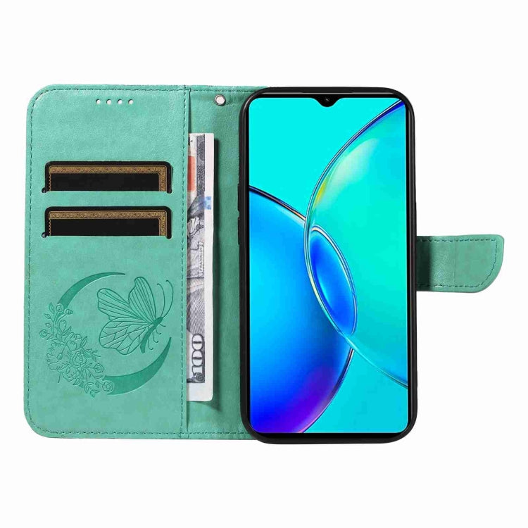 For vivo Y27 Swallowtail Butterfly Embossed Leather Phone Case