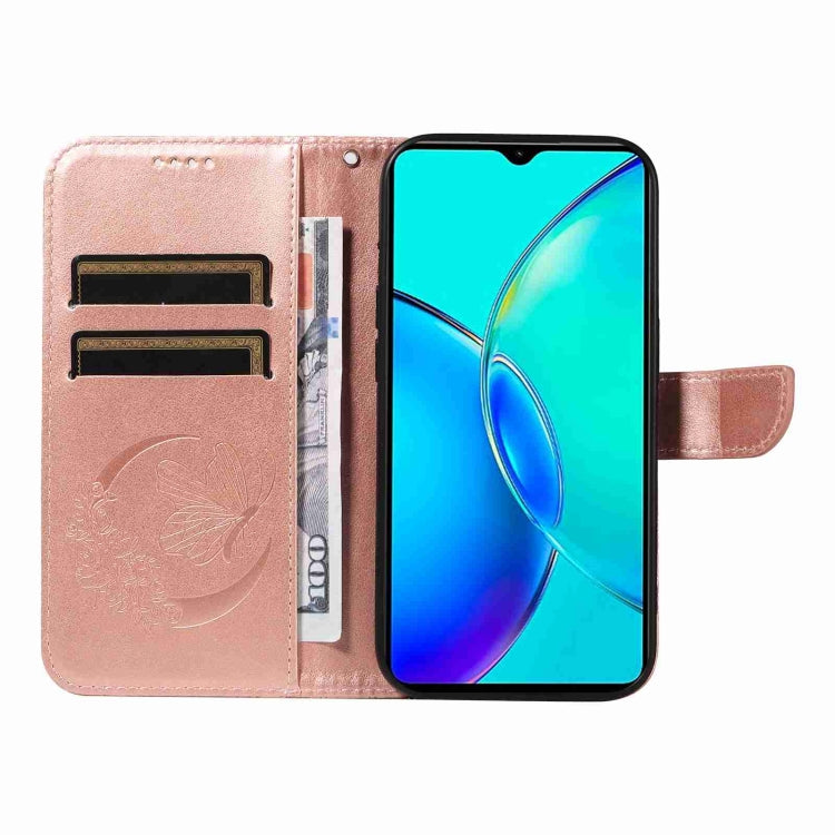 For vivo Y27 Swallowtail Butterfly Embossed Leather Phone Case