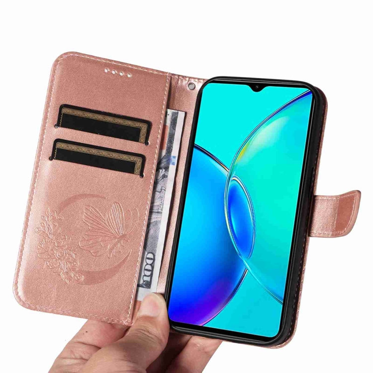 For vivo Y27 Swallowtail Butterfly Embossed Leather Phone Case
