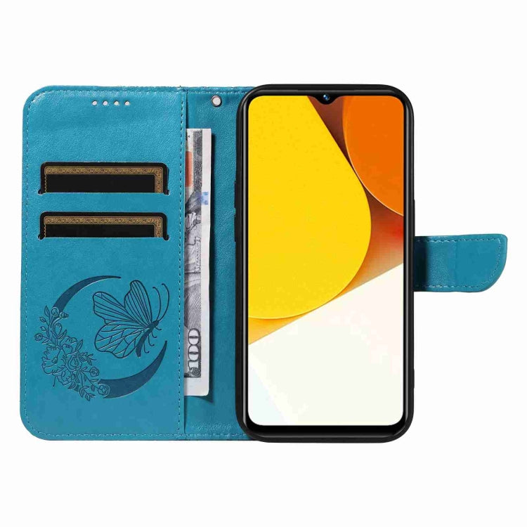 For vivo Y35 / Y22s / Y22 Swallowtail Butterfly Embossed Leather Phone Case