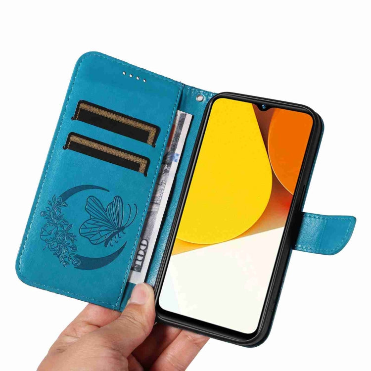 For vivo Y35 / Y22s / Y22 Swallowtail Butterfly Embossed Leather Phone Case