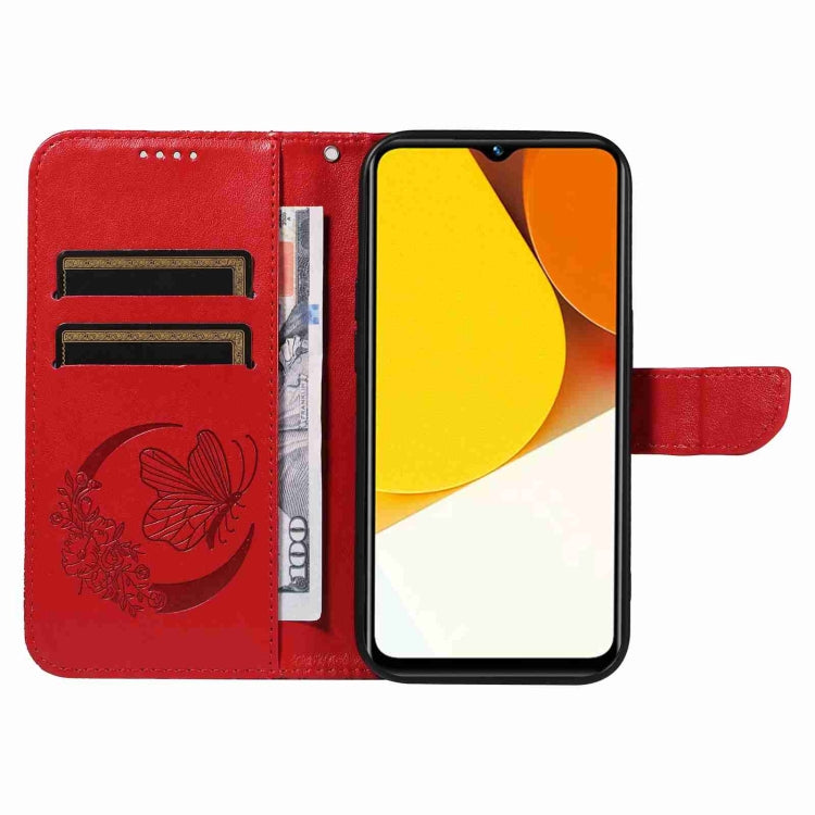 For vivo Y35 / Y22s / Y22 Swallowtail Butterfly Embossed Leather Phone Case