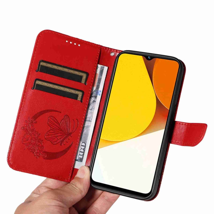 For vivo Y35 / Y22s / Y22 Swallowtail Butterfly Embossed Leather Phone Case