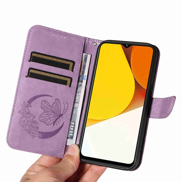 For vivo Y35 / Y22s / Y22 Swallowtail Butterfly Embossed Leather Phone Case