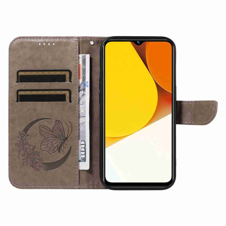 For vivo Y35 / Y22s / Y22 Swallowtail Butterfly Embossed Leather Phone Case