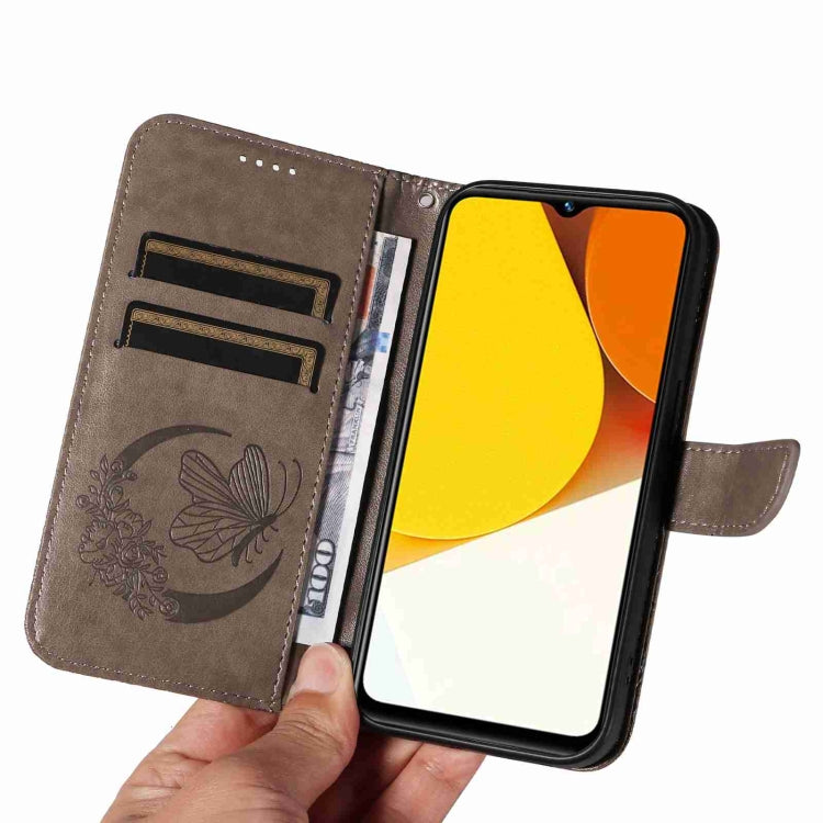 For vivo Y35 / Y22s / Y22 Swallowtail Butterfly Embossed Leather Phone Case