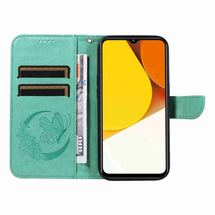 For vivo Y35 / Y22s / Y22 Swallowtail Butterfly Embossed Leather Phone Case