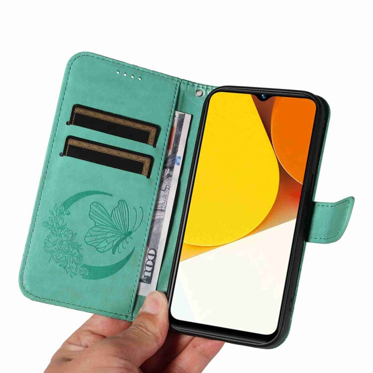 For vivo Y35 / Y22s / Y22 Swallowtail Butterfly Embossed Leather Phone Case