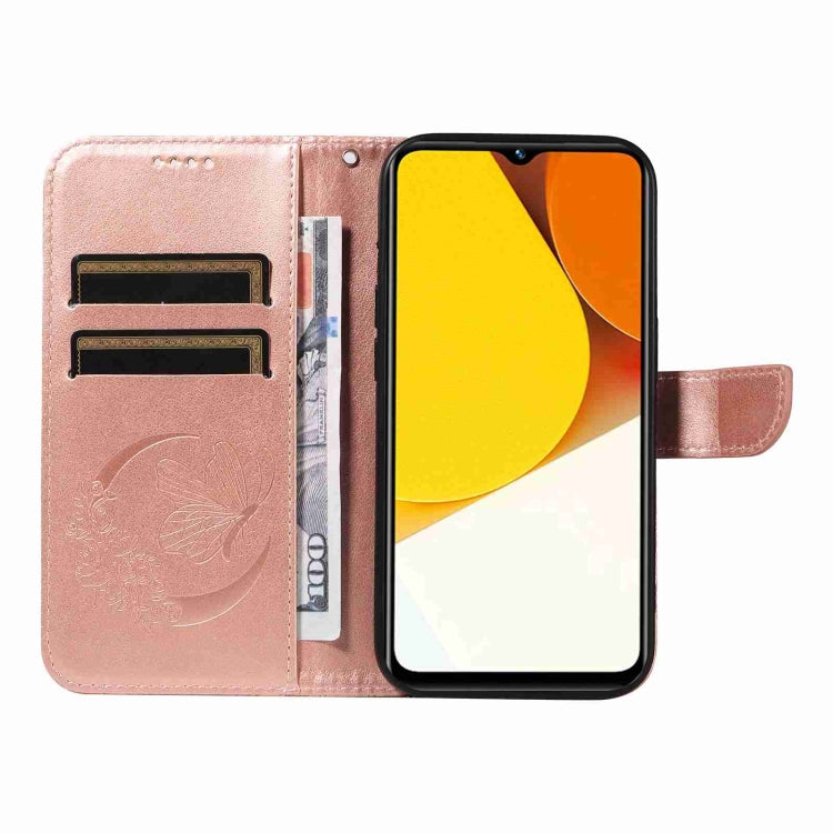 For vivo Y35 / Y22s / Y22 Swallowtail Butterfly Embossed Leather Phone Case