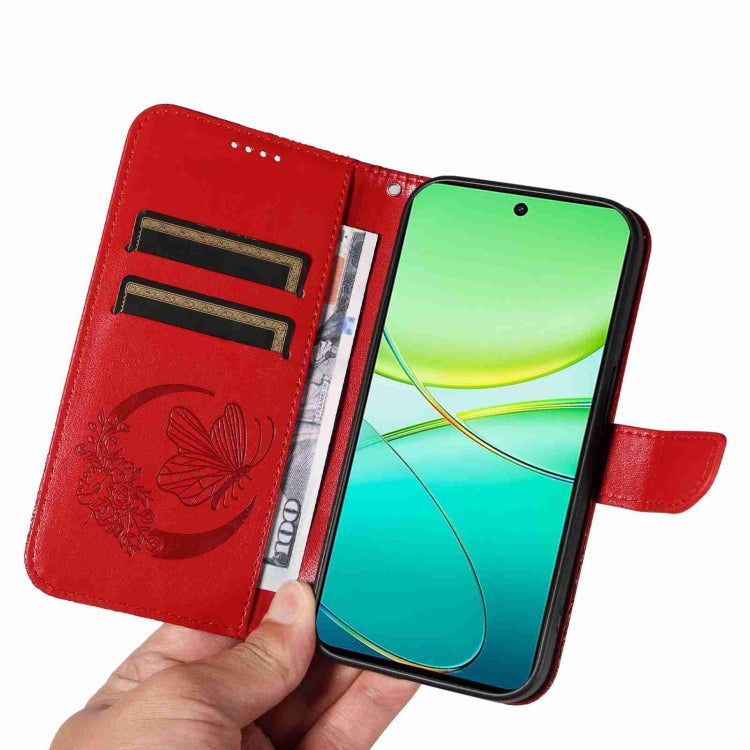 For vivo Y38 5G / Y200i / T3x Swallowtail Butterfly Embossed Leather Phone Case