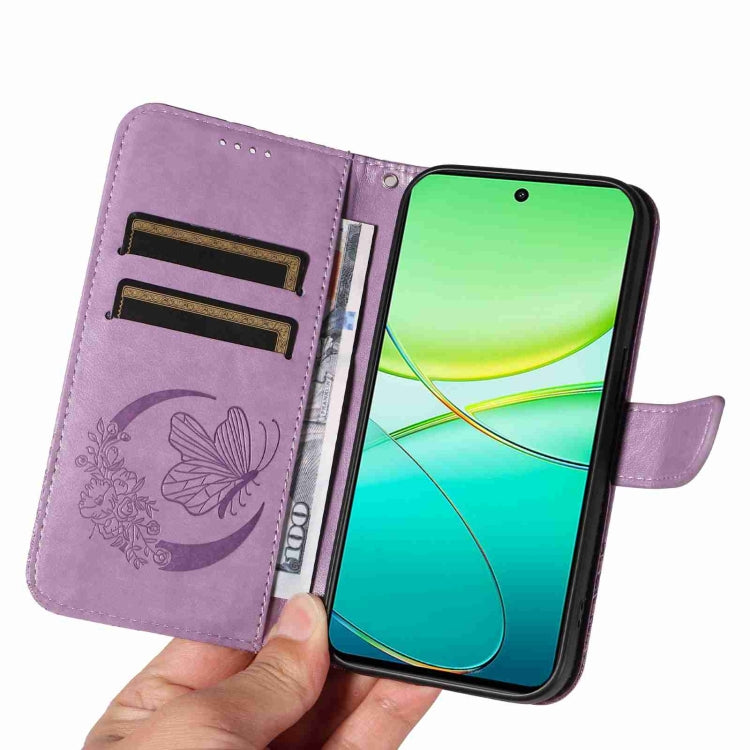 For vivo Y38 5G / Y200i / T3x Swallowtail Butterfly Embossed Leather Phone Case