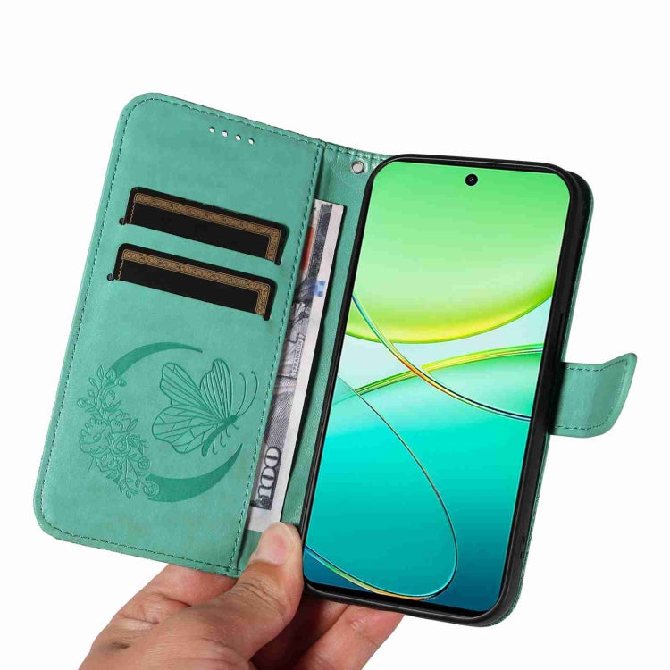 For vivo Y38 5G / Y200i / T3x Swallowtail Butterfly Embossed Leather Phone Case