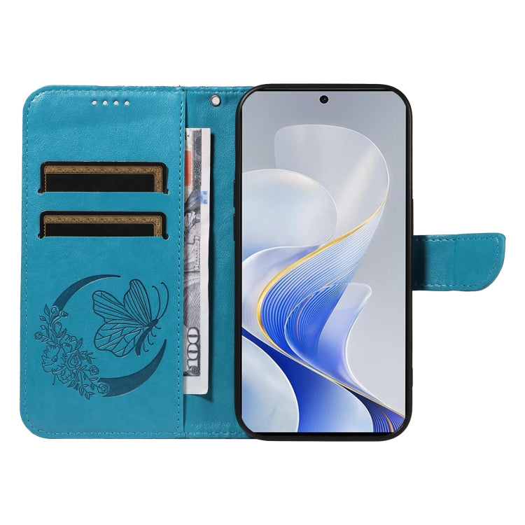For vivo V40 5G Swallowtail Butterfly Embossed Leather Phone Case