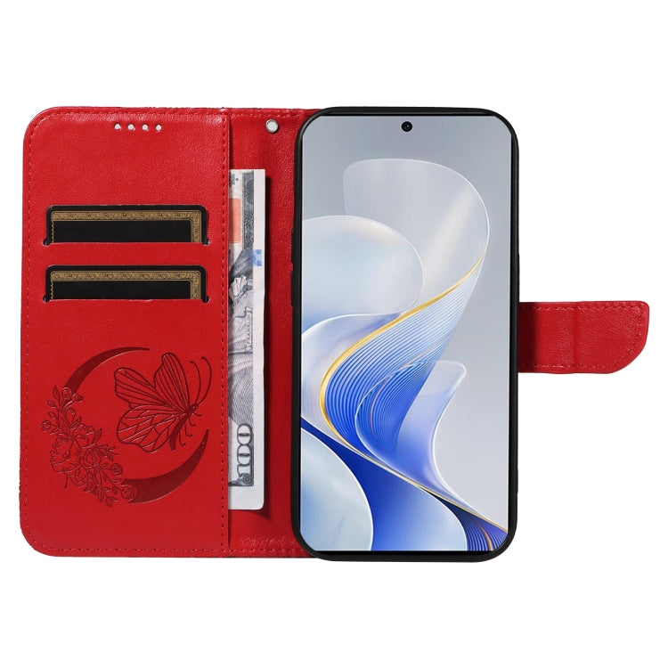 For vivo V40 5G Swallowtail Butterfly Embossed Leather Phone Case