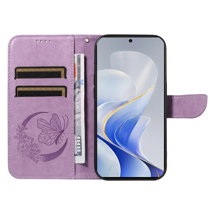 For vivo V40 5G Swallowtail Butterfly Embossed Leather Phone Case