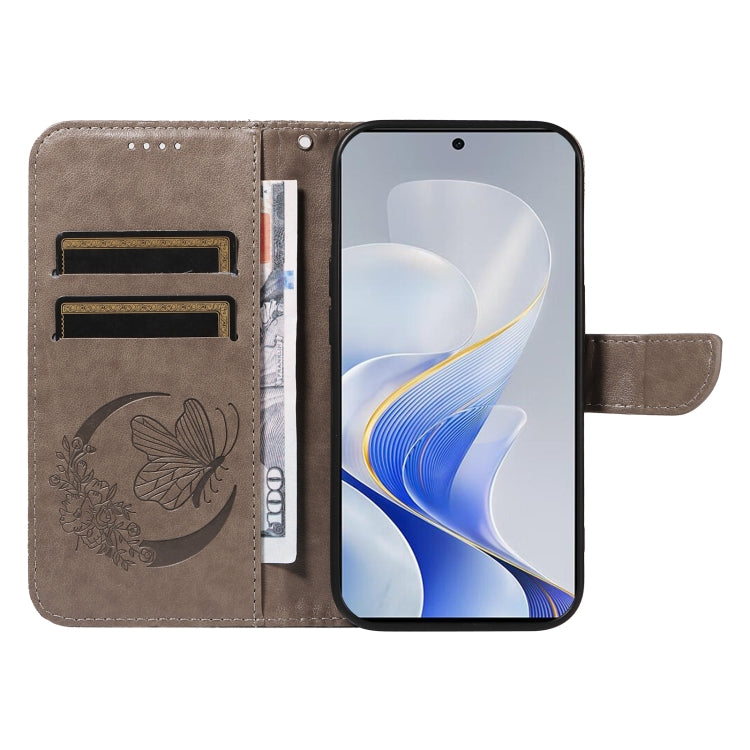 For vivo V40 5G Swallowtail Butterfly Embossed Leather Phone Case