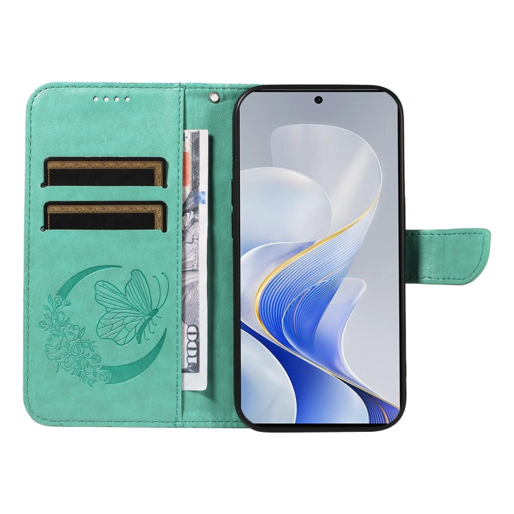 For vivo V40 5G Swallowtail Butterfly Embossed Leather Phone Case
