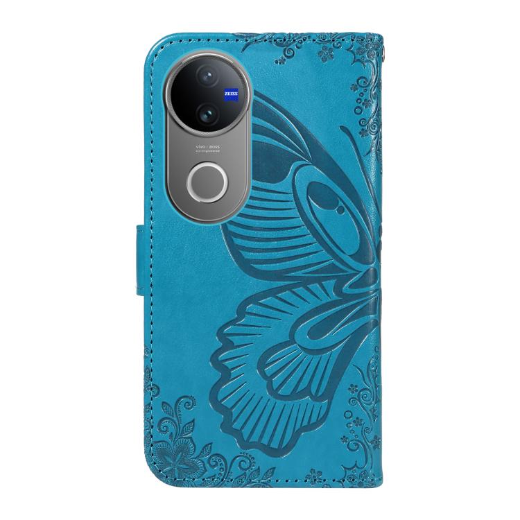 For vivo V50 5G Global Swallowtail Butterfly Embossed Leather Phone Case