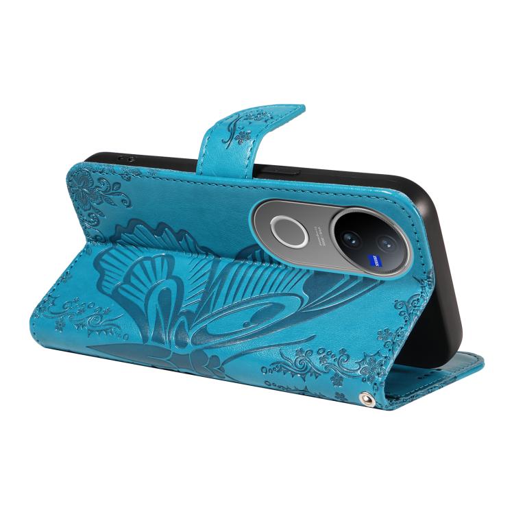 For vivo V50 5G Global Swallowtail Butterfly Embossed Leather Phone Case