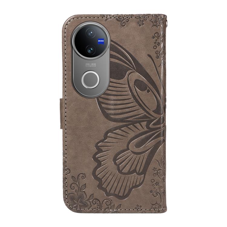 For vivo V50 5G Global Swallowtail Butterfly Embossed Leather Phone Case