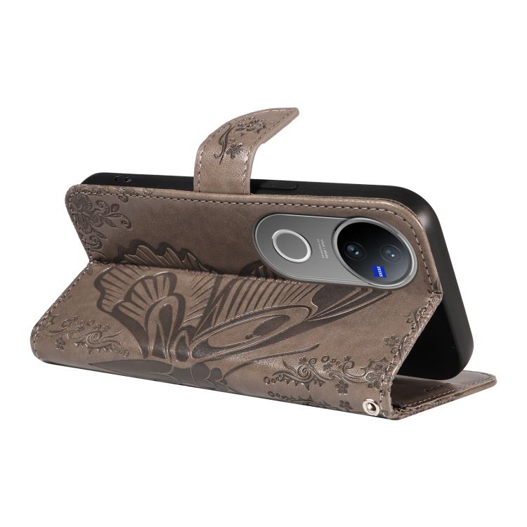 For vivo V50 5G Global Swallowtail Butterfly Embossed Leather Phone Case