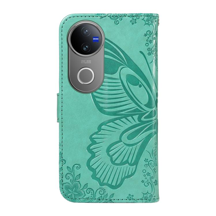 For vivo V50 5G Global Swallowtail Butterfly Embossed Leather Phone Case